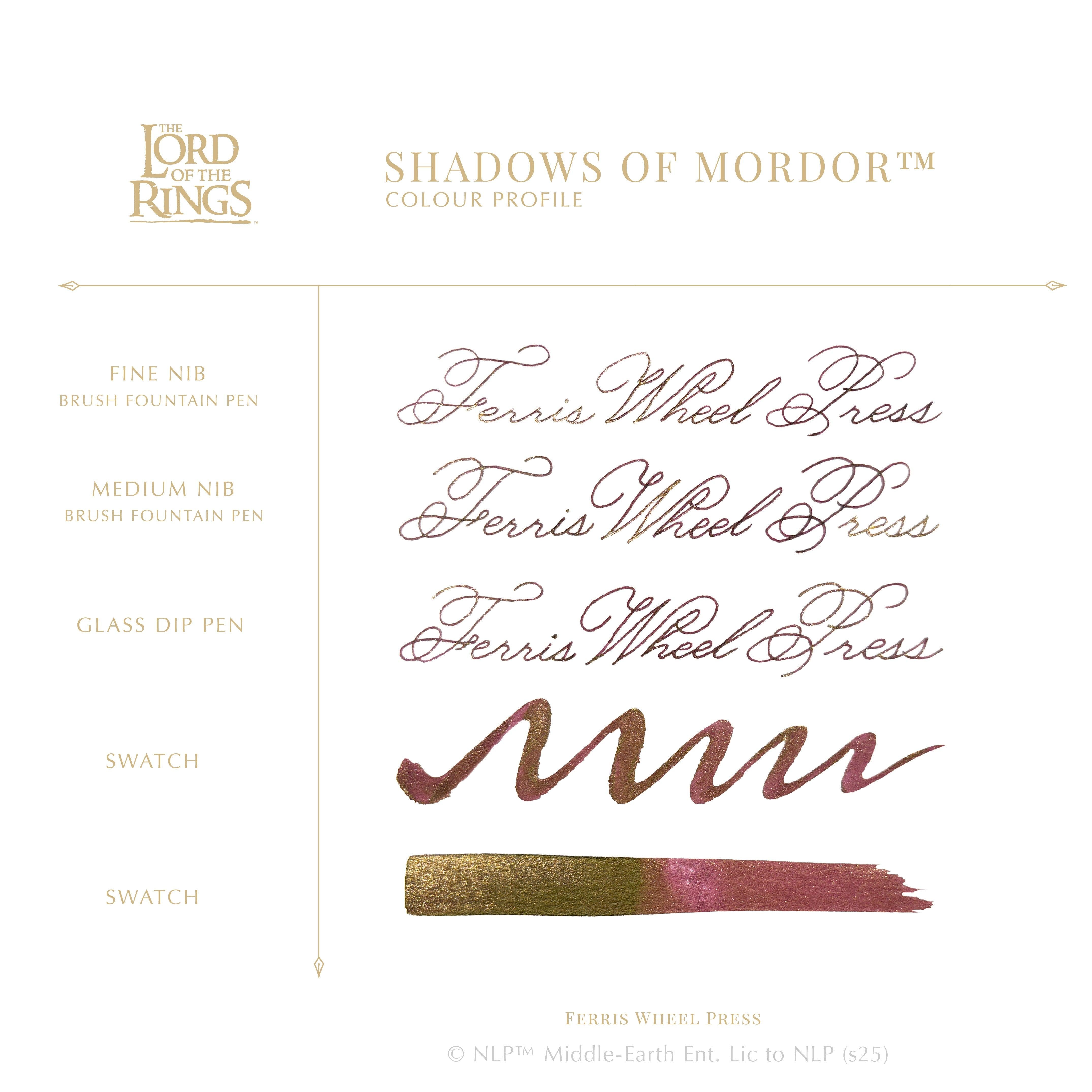 Warner Bros. | The Lord of the Rings Fountain Pen Inks - 10ml Bottled | Ferris Wheel Press