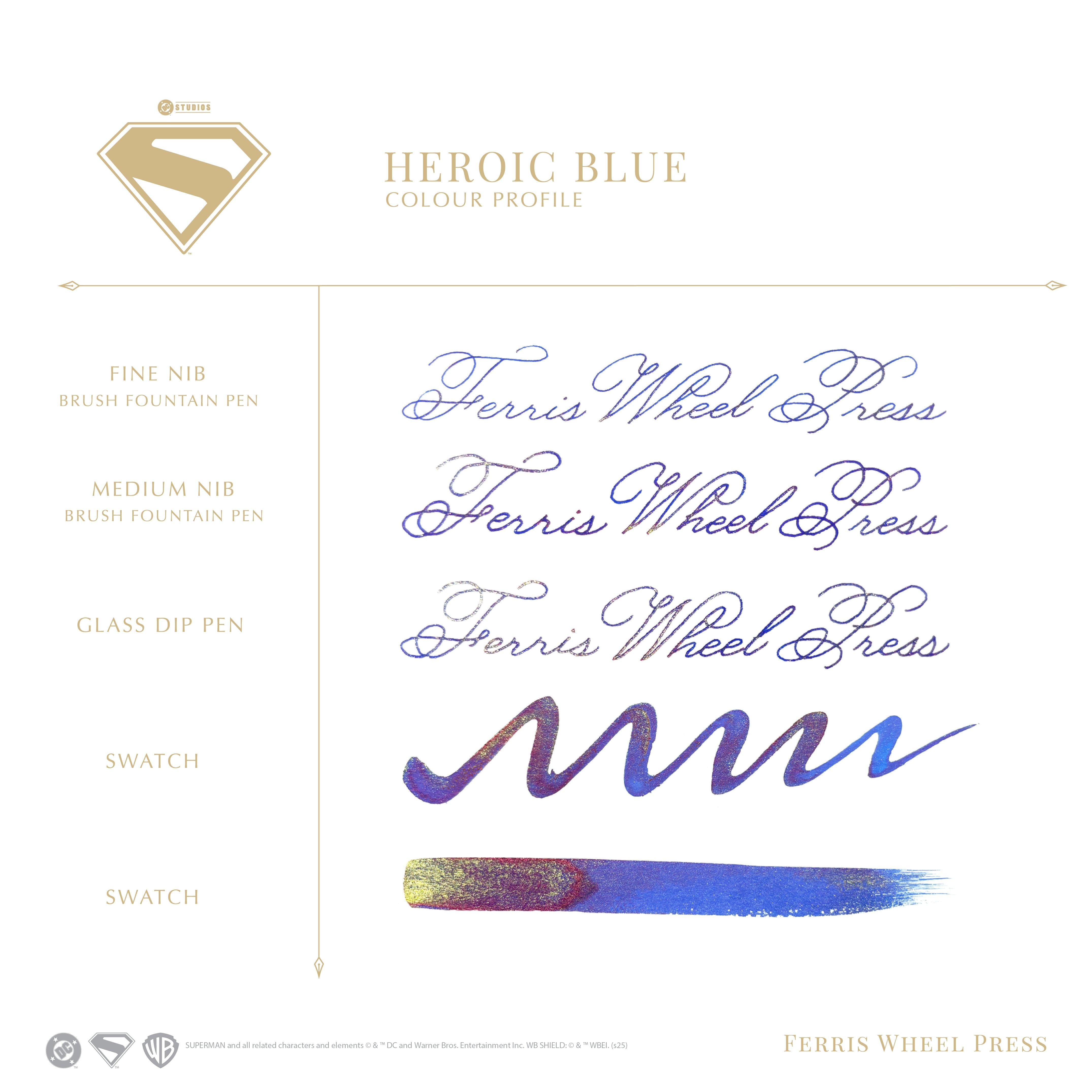 Warner Bros. | Superman Fountain Pen Inks - 10ml Bottled | Ferris Wheel Press