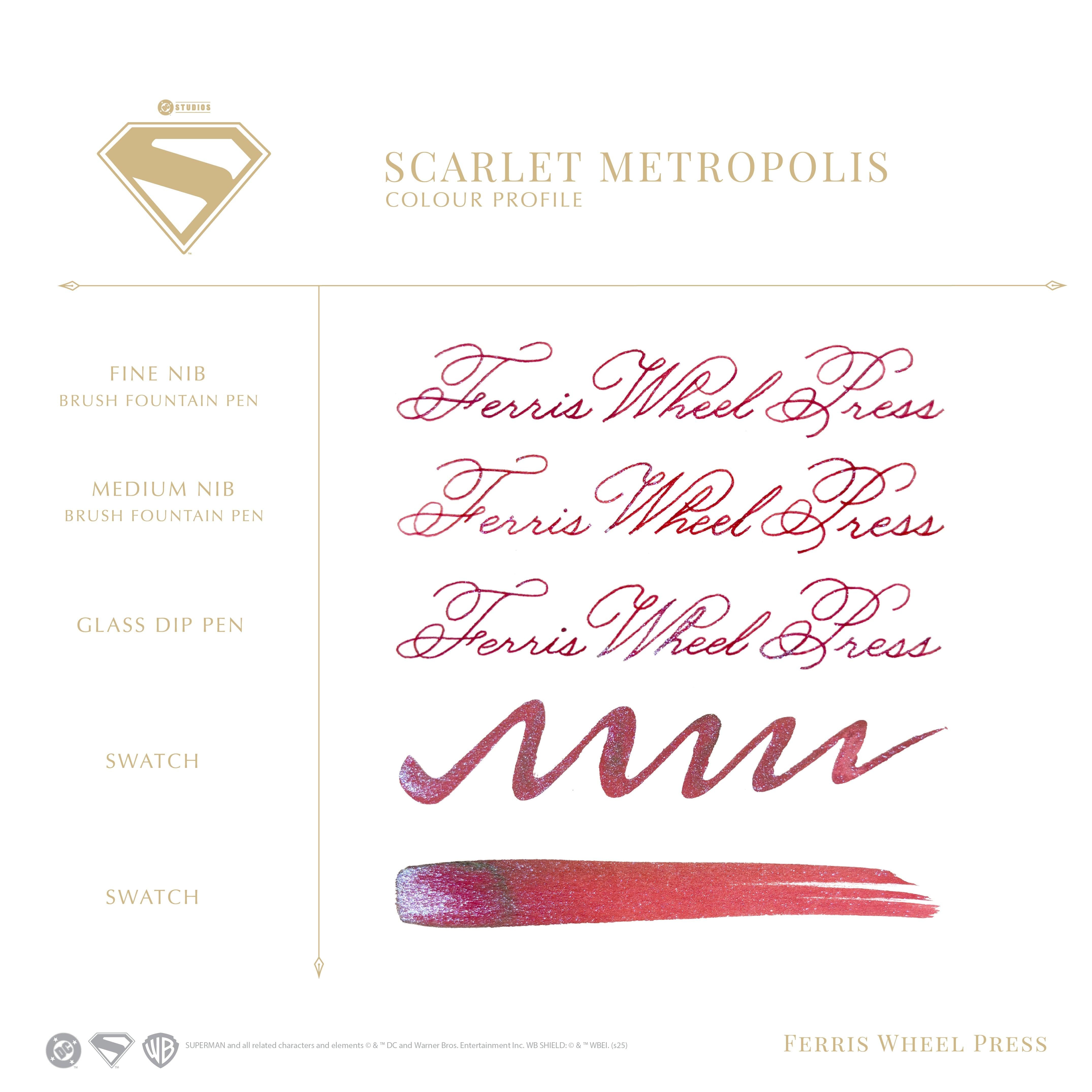 Warner Bros. | Superman Fountain Pen Inks - 10ml Bottled | Ferris Wheel Press
