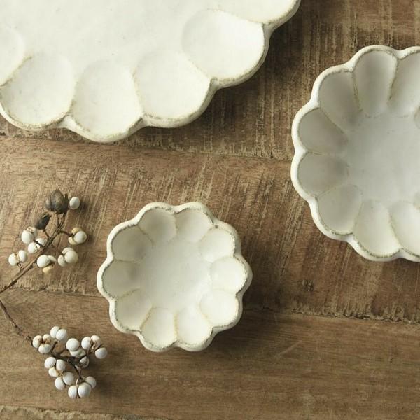 Kaneko Kohyo - Side Dish Bowl - White - Rinka Series - Handcrafted Japanese Mino Ware