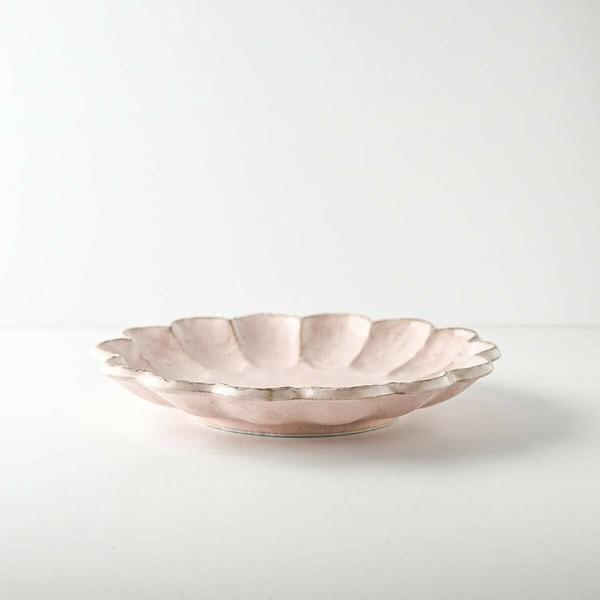 Kaneko Kohyo - Main Plate - Pink - Rinka Series - Handcrafted Japanese Mino Ware