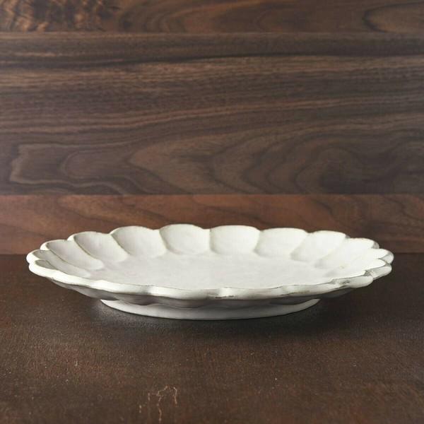 Kaneko Kohyo - Main Plate - White - Rinka Series - Handcrafted Japanese Mino Ware
