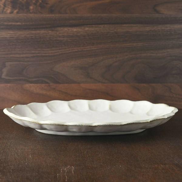 Kaneko Kohyo - Main Plate - White - Rinka Series - Handcrafted Japanese Mino Ware