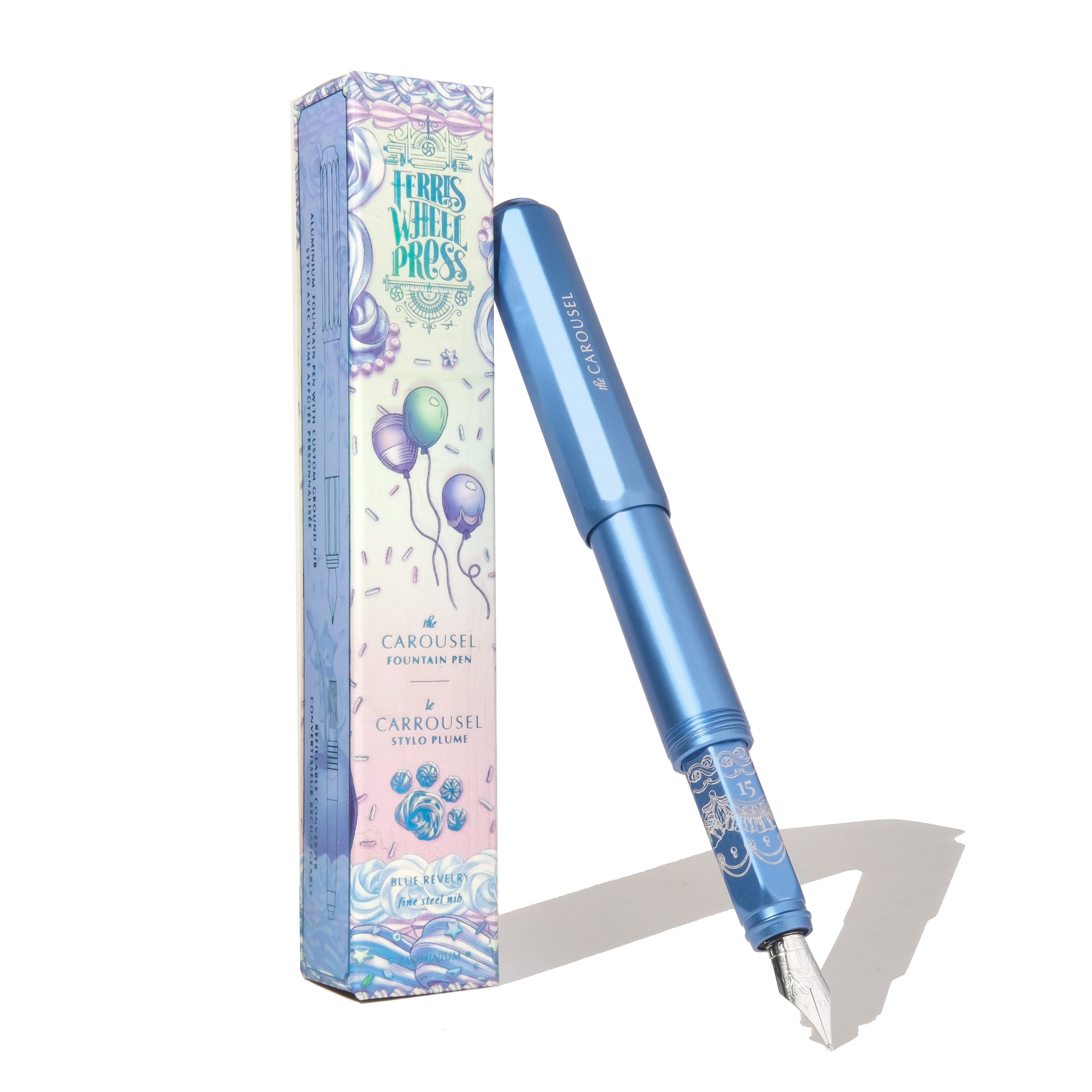 2025 Limited Edition | Aluminum Carousel Fountain Pen - Blue Revelry | Ferris Wheel Press