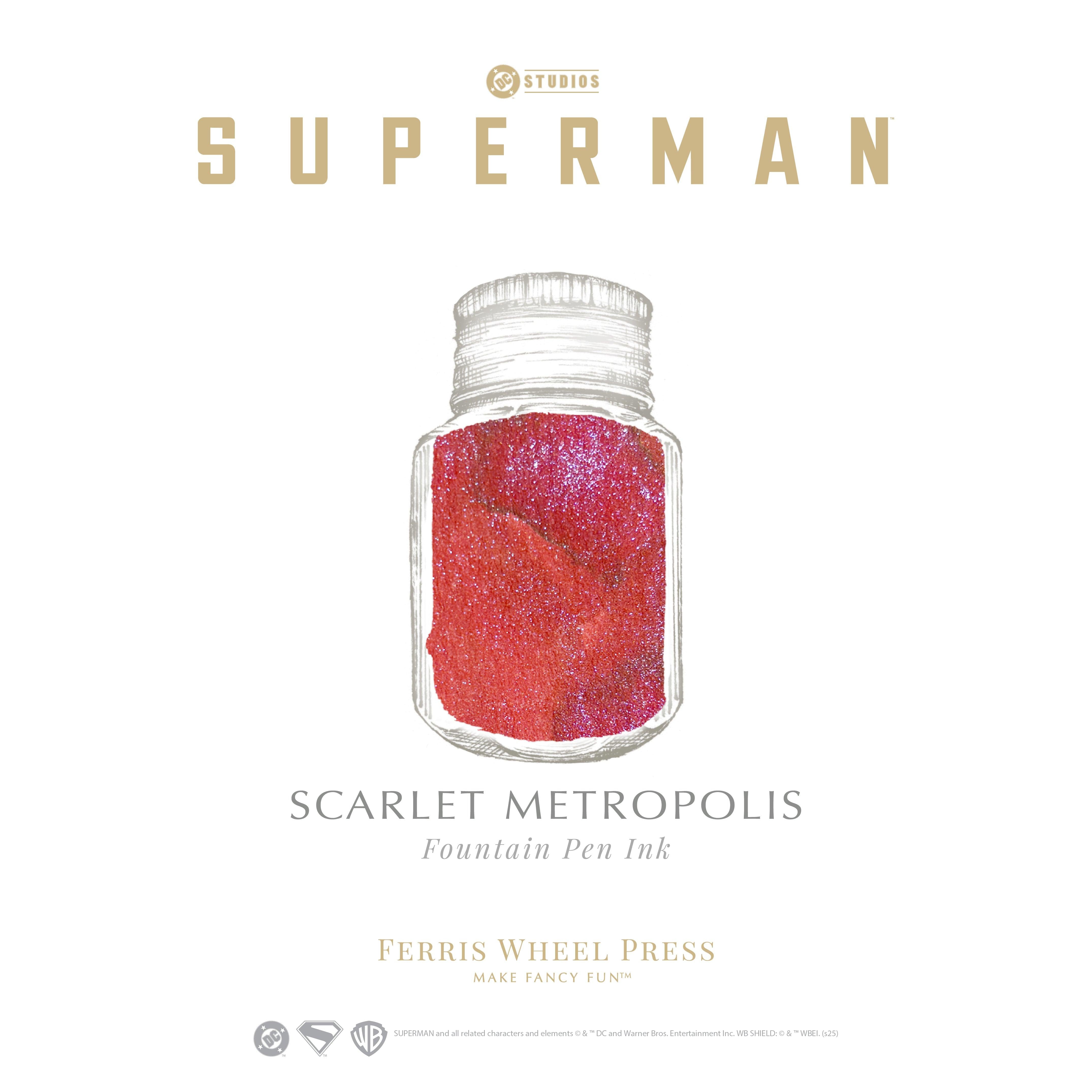 Warner Bros. | Superman Fountain Pen Inks - 10ml Bottled | Ferris Wheel Press