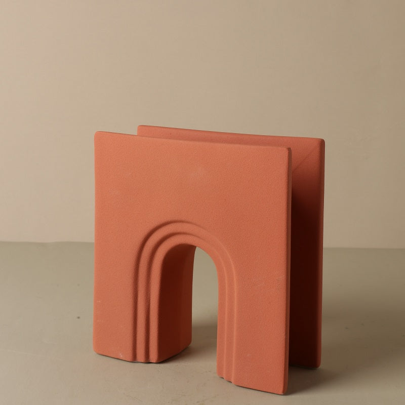 Nordic Geometric Arch Vase - Orange