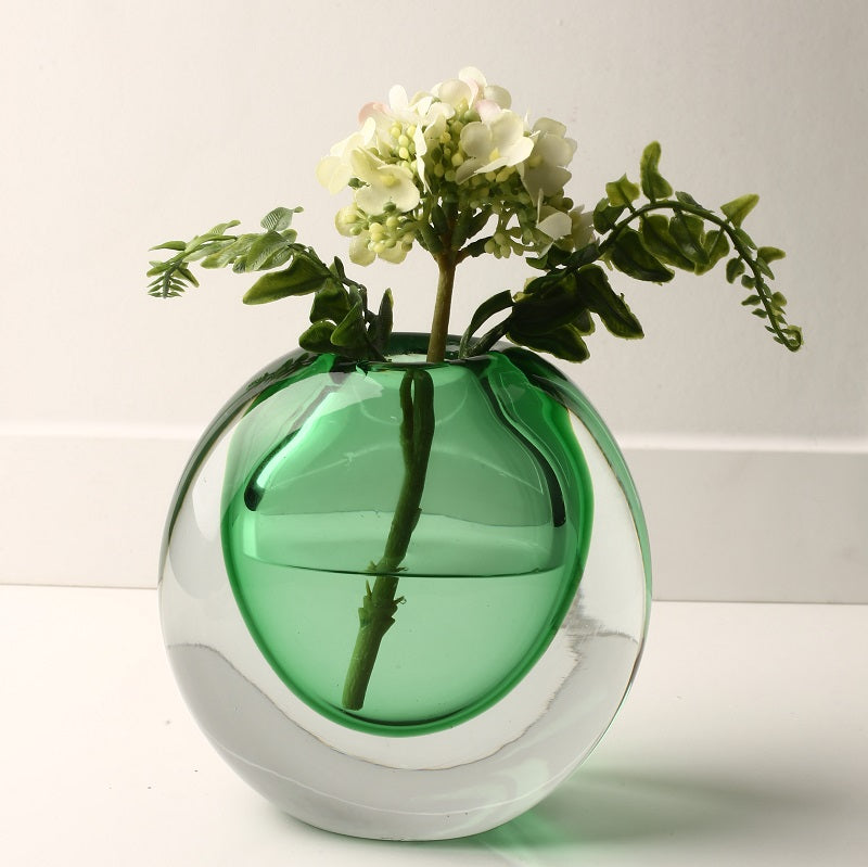 Double Wall Glass Vase - Green - Final Sale