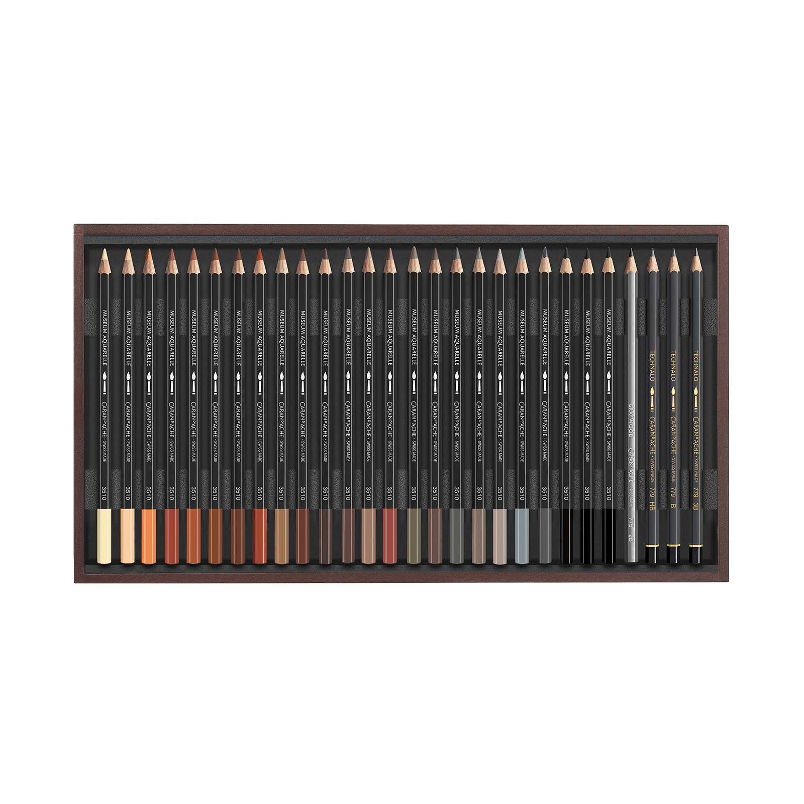 Caran d'Ache Museum Aquarelle Colour Pencil - Wooden Box Set of 76