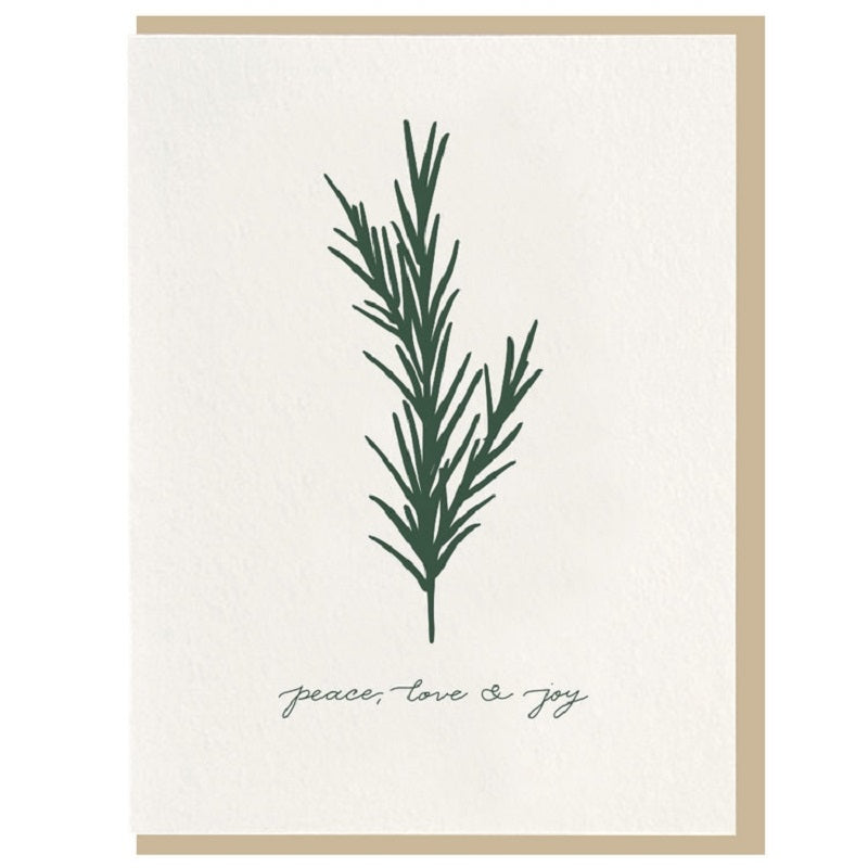 Dahlia Press Peace, Love & Joy - Letterpress Card