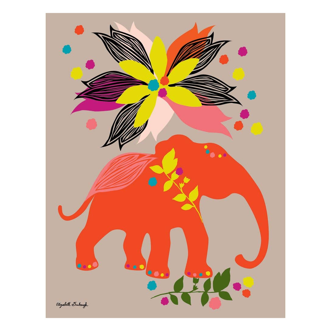 Elizabeth Grubaugh 11" x 14" Elephant Print