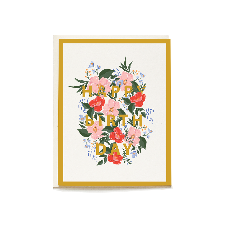 Pen + Pillar Sweet Pea Blooms Birthday Card