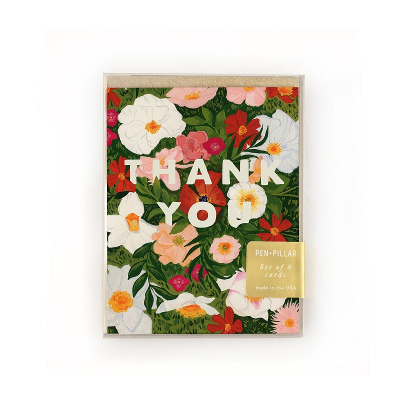 Pen + Pillar Lush Garden Thank You Card - Set of 8