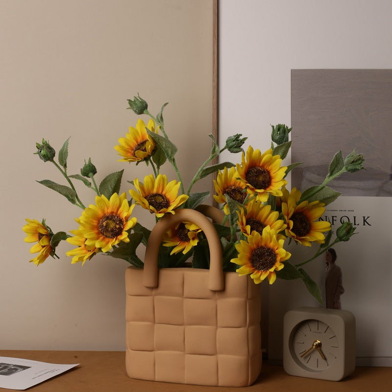 Woven Handbag Ceramic Vase
