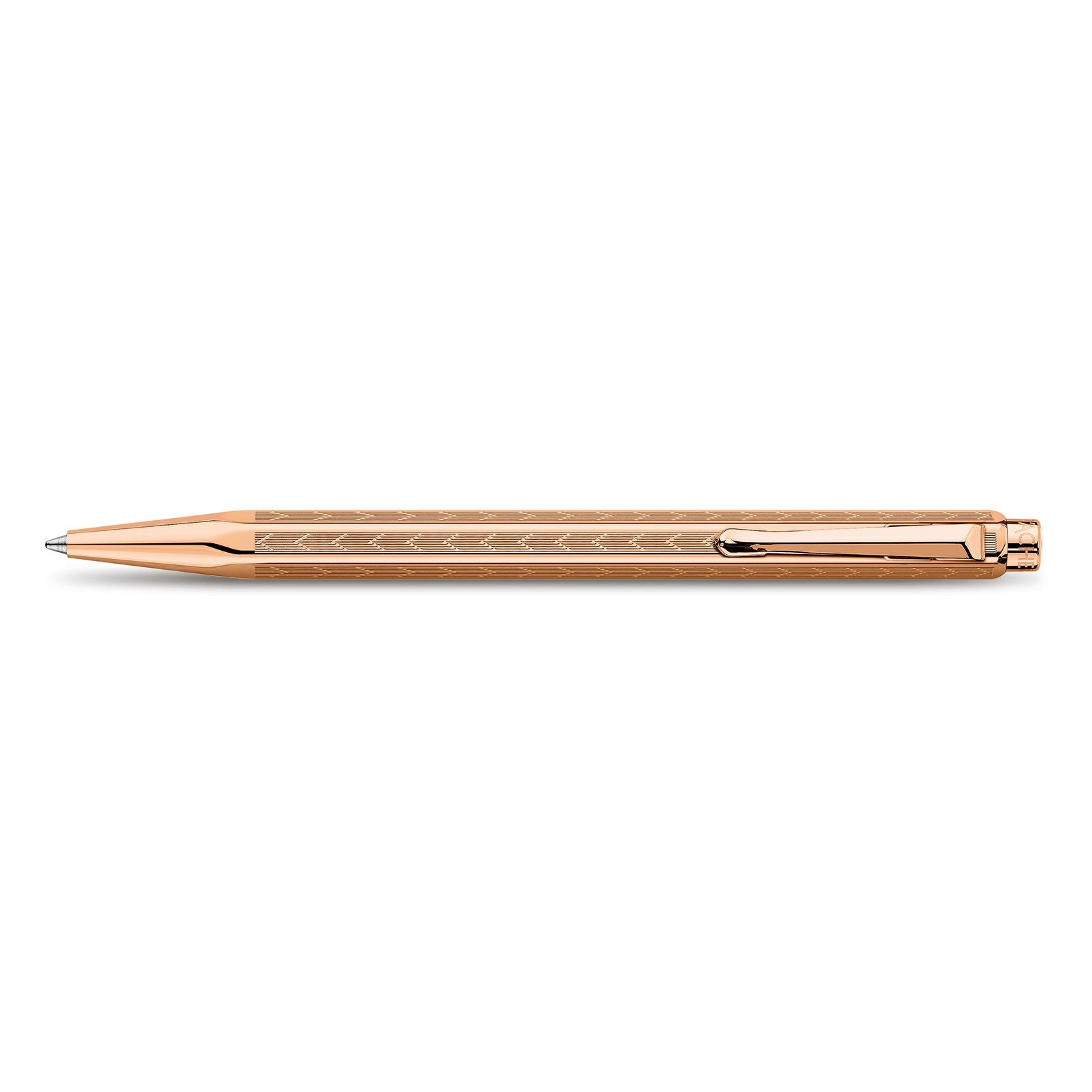 Caran d'Ache Rose Gilded Ecridor Chevron Ballpoint Pen